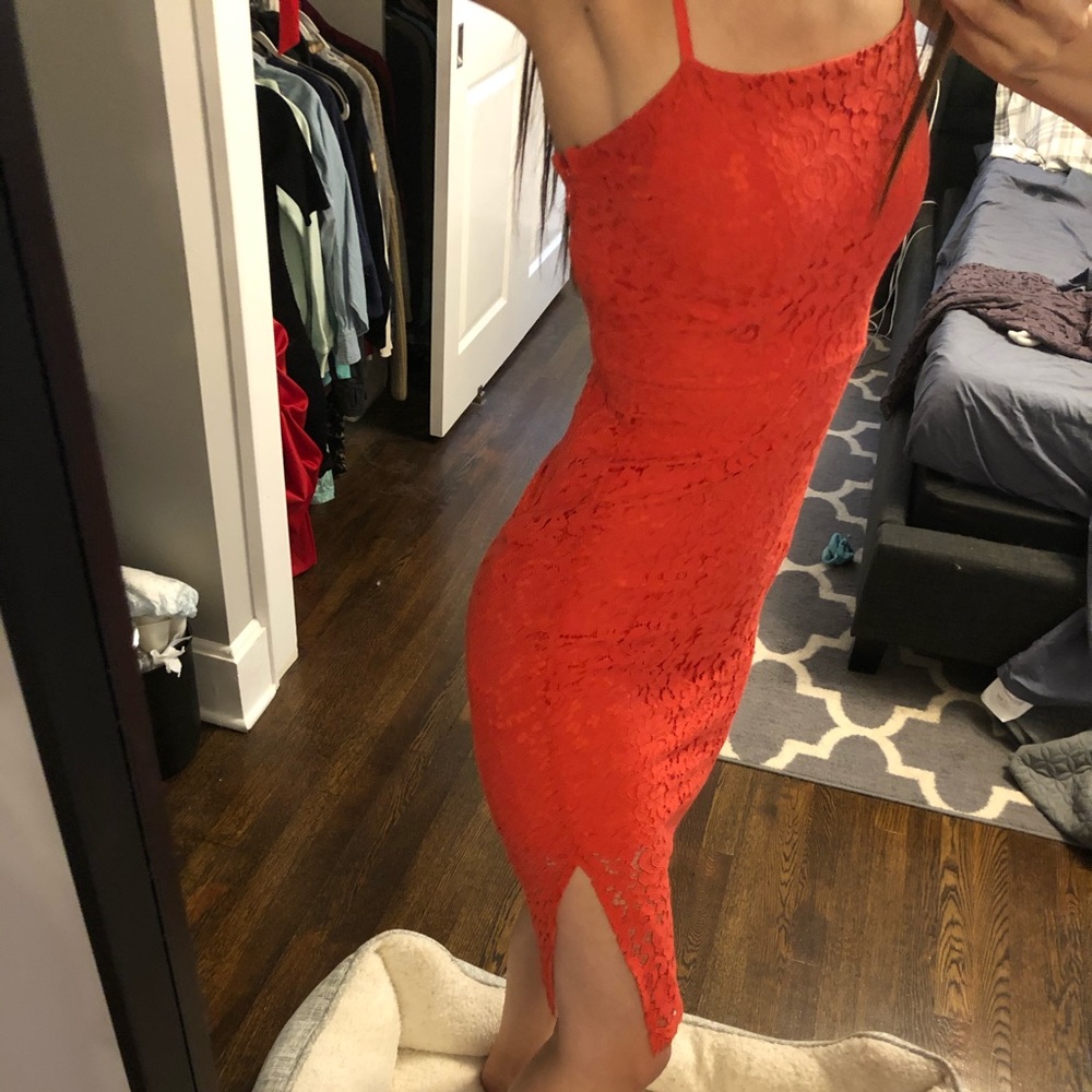 Express Coral Dress w/ Slit